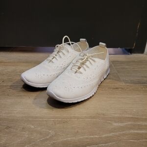Cole Hann Zero Grand Stylish Cream Knit Sneakers